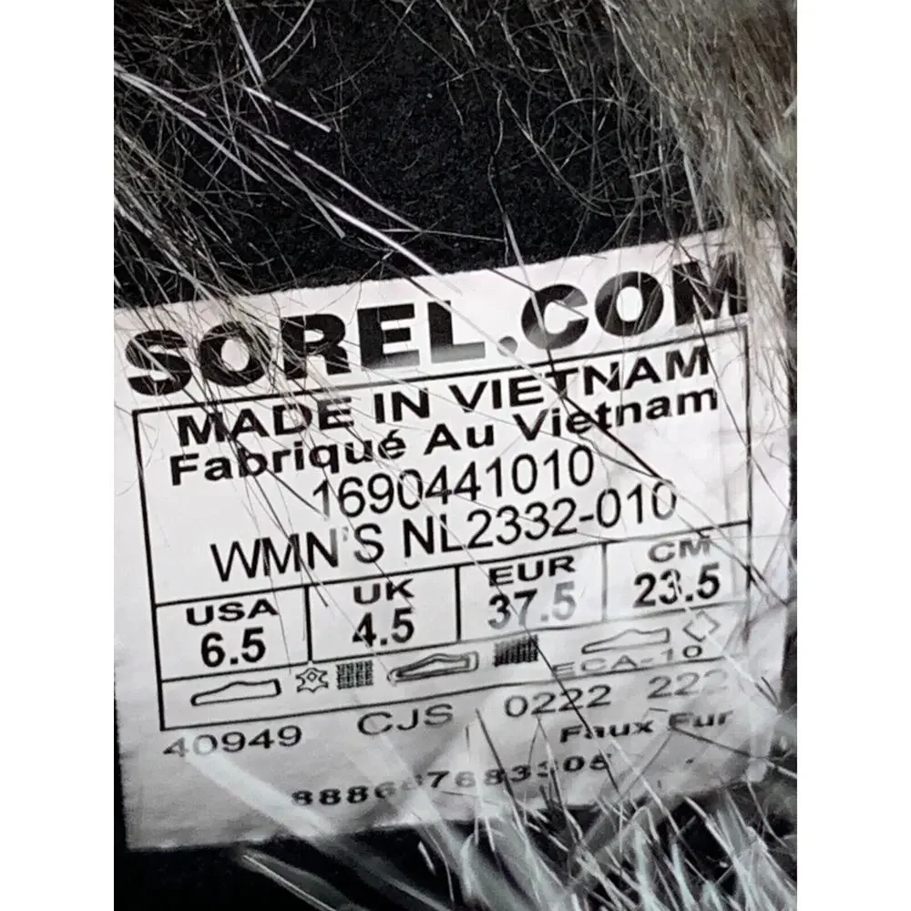Sorel Tofino II Faux Fur Lined Waterproof Boots size 6.5 Black